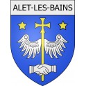 Pegatinas escudo de armas de Alet-les-Bains adhesivo de la etiqueta engomada