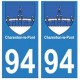 94 Charenton-le-Pont  blason autocollant sticker plaque immatriculation ville