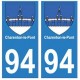 94 Charenton-le-Pont  blason autocollant sticker plaque immatriculation ville