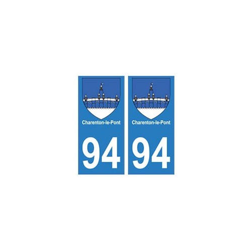 94 Charenton-le-Pont  blason autocollant sticker plaque immatriculation ville
