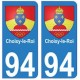 94 Choisy-le-Roi blason autocollant sticker plaque immatriculation ville
