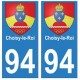 94 Choisy-le-Roi blason autocollant sticker plaque immatriculation ville