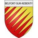 Pegatinas escudo de armas de Belcaire adhesivo de la etiqueta engomada