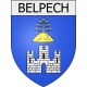Pegatinas escudo de armas de Belcaire adhesivo de la etiqueta engomada