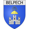 Pegatinas escudo de armas de Belcaire adhesivo de la etiqueta engomada
