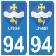 94 Créteil blason autocollant sticker plaque immatriculation ville