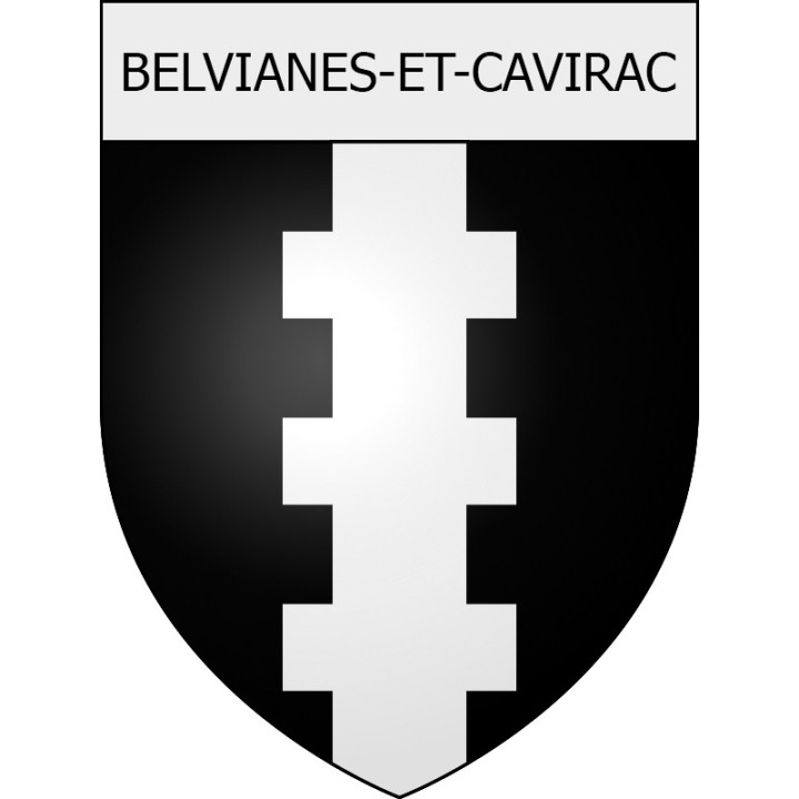 Pegatinas escudo de armas de Belcaire adhesivo de la etiqueta engomada