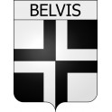 Pegatinas escudo de armas de Belcaire adhesivo de la etiqueta engomada