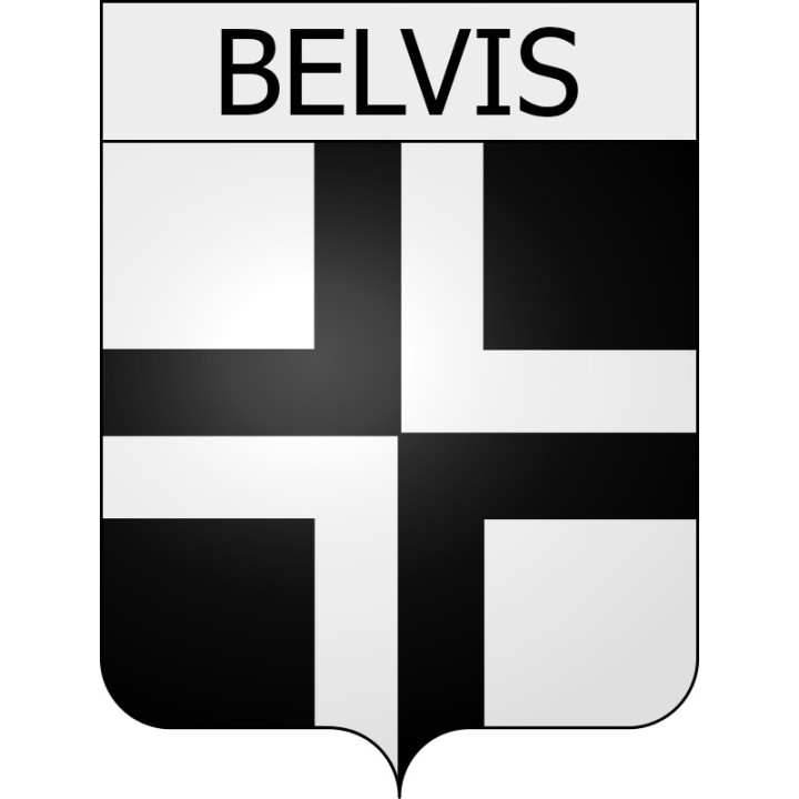 Pegatinas escudo de armas de Belcaire adhesivo de la etiqueta engomada
