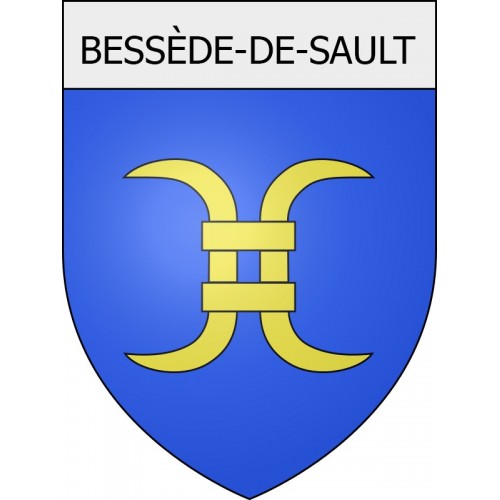 Pegatinas escudo de armas de Belcaire adhesivo de la etiqueta engomada