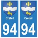 94 Créteil blason autocollant sticker plaque immatriculation ville