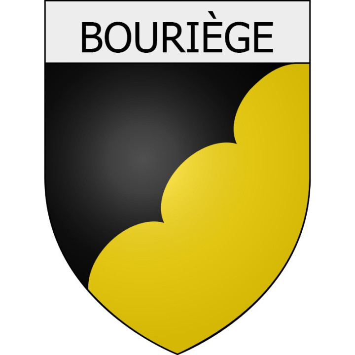 Pegatinas escudo de armas de Belcaire adhesivo de la etiqueta engomada
