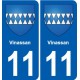 11 Vinassan wappen der stadt aufkleber typenschild aufkleber