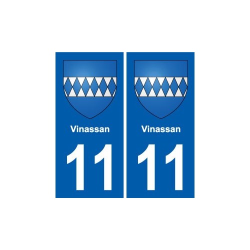 11 Vinassan blason ville autocollant plaque stickers