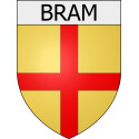 Pegatinas escudo de armas de Belcaire adhesivo de la etiqueta engomada