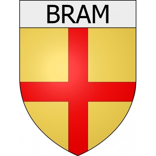 Pegatinas escudo de armas de Belcaire adhesivo de la etiqueta engomada