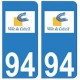 94 Créteil logo autocollant sticker plaque immatriculation ville