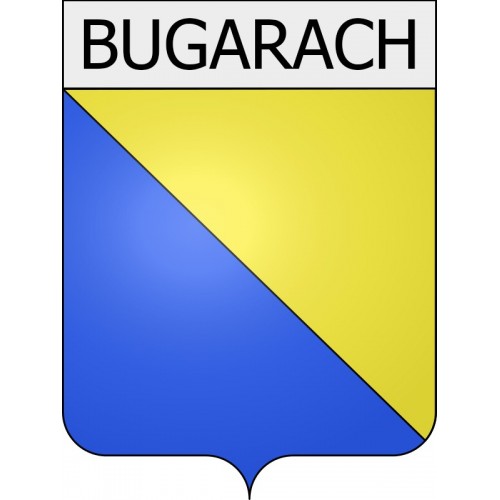 Pegatinas escudo de armas de Belcaire adhesivo de la etiqueta engomada