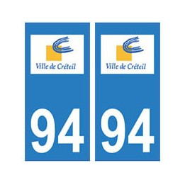 94 Créteil logo autocollant sticker plaque immatriculation ville