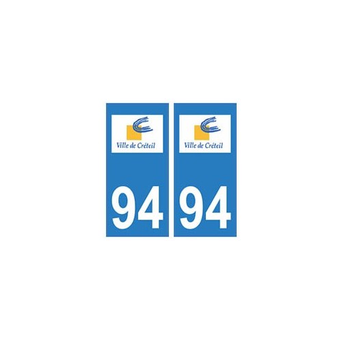 94 Créteil logo autocollant sticker plaque immatriculation ville
