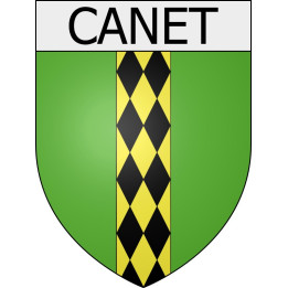 Pegatinas escudo de armas de Belcaire adhesivo de la etiqueta engomada