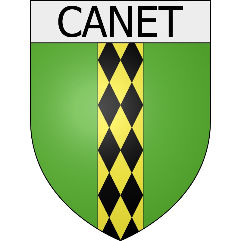 Pegatinas escudo de armas de Belcaire adhesivo de la etiqueta engomada