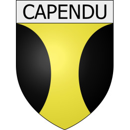 Pegatinas escudo de armas de Belcaire adhesivo de la etiqueta engomada