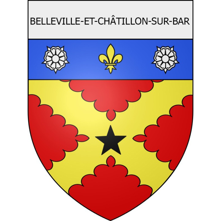 belleville-et-châtillon-sur-bar 08 ville Stickers blason autocollant adhésif