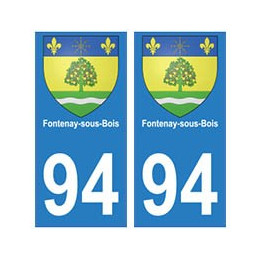 94 Fontenay-sous-Bois blason autocollant sticker plaque immatriculation ville