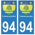 94 Fontenay-sous-Bois blason autocollant sticker plaque immatriculation ville