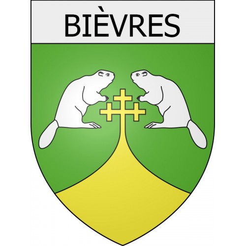bièvres 08 ville Stickers blason autocollant adhésif
