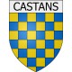 Pegatinas escudo de armas de Belcaire adhesivo de la etiqueta engomada