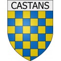 Pegatinas escudo de armas de Belcaire adhesivo de la etiqueta engomada
