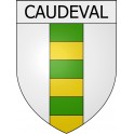 Pegatinas escudo de armas de Belcaire adhesivo de la etiqueta engomada