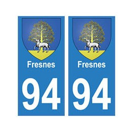 94 Fresnes blason autocollant sticker plaque immatriculation ville