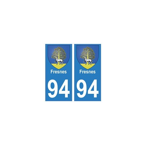 94 Fresnes blason autocollant sticker plaque immatriculation ville