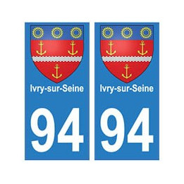 94 Ivry-sur-Seine blason autocollant sticker plaque immatriculation ville