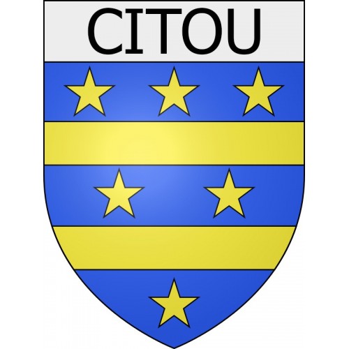 Pegatinas escudo de armas de Belcaire adhesivo de la etiqueta engomada