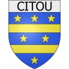 Pegatinas escudo de armas de Belcaire adhesivo de la etiqueta engomada
