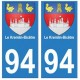 94 Le Kremlin-Bicêtre blason autocollant sticker plaque immatriculation ville