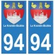 94 Le Kremlin-Bicêtre blason autocollant sticker plaque immatriculation ville