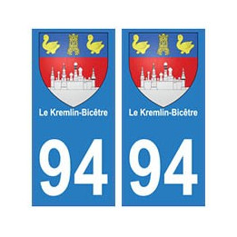 94 Le Kremlin-Bicêtre blason autocollant sticker plaque immatriculation ville