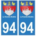 94 Le Kremlin-Bicêtre blason autocollant sticker plaque immatriculation ville