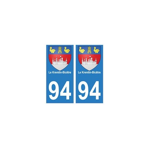 94 Le Kremlin-Bicêtre blason autocollant sticker plaque immatriculation ville