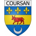 Coursan 11 ville Stickers blason autocollant adhésif