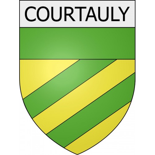 Courtauly 11 ville Stickers blason autocollant adhésif