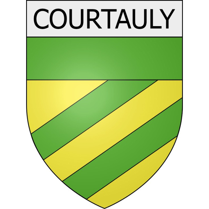 Courtauly 11 ville Stickers blason autocollant adhésif