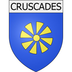 Pegatinas escudo de armas de Belcaire adhesivo de la etiqueta engomada