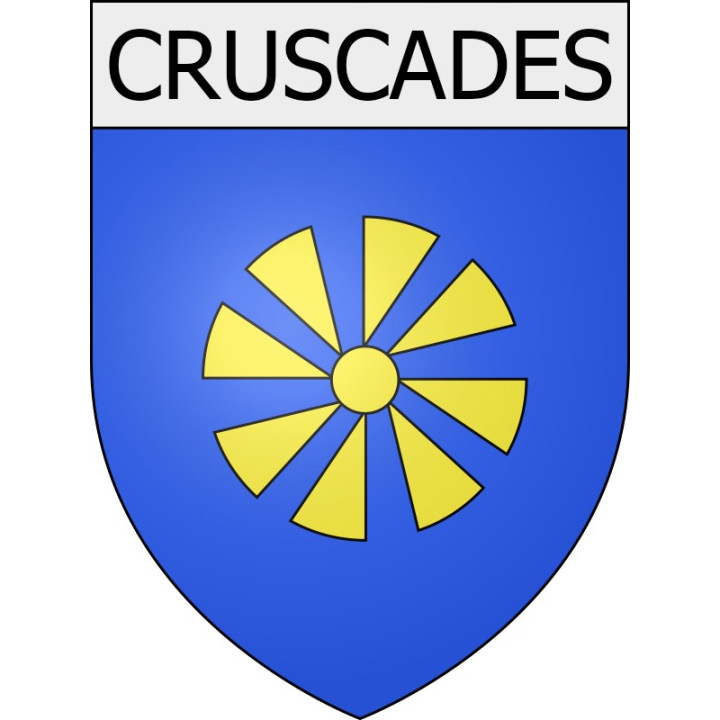 Pegatinas escudo de armas de Belcaire adhesivo de la etiqueta engomada