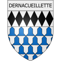 Pegatinas escudo de armas de Belcaire adhesivo de la etiqueta engomada
